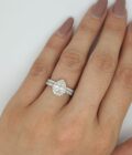 ⁦טבעת טיפה הלו 1.00ct⁩ – תמונה ⁦4⁩