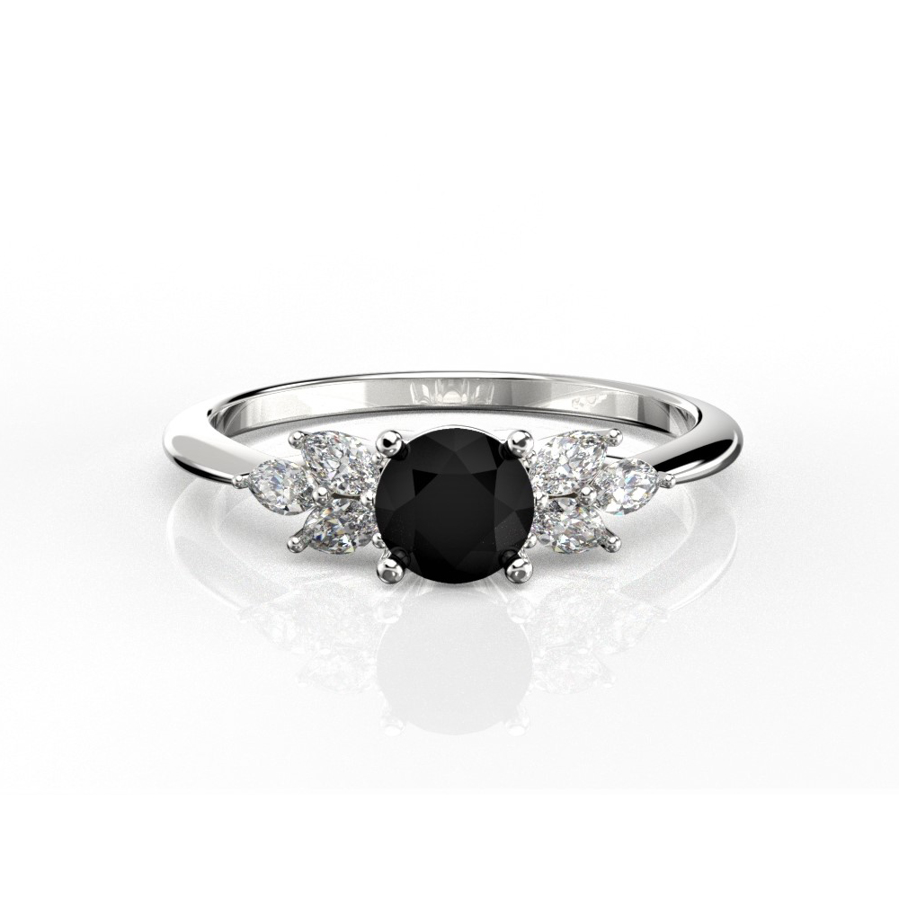 טבעת יהלום שחור דגם "Lena"